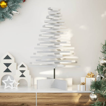 vidaXL Weihnachtsbaum zum Schmücken Weiß 80 cm Massivholz Kiefer