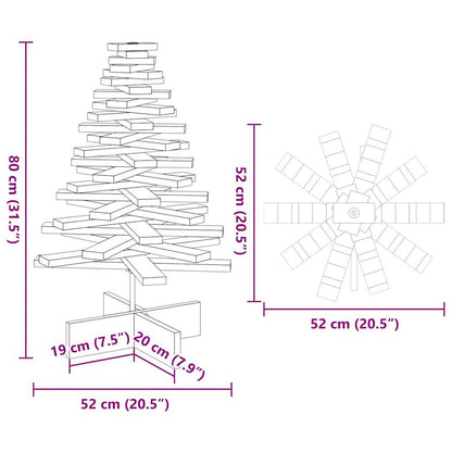 vidaXL Sapin de Noël à décorer en bois massif de pin 80 cm