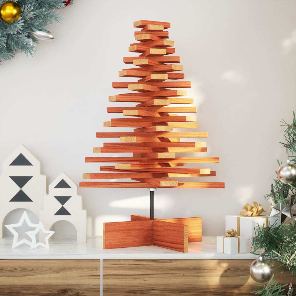 vidaXL Sapin de Noël à décorer en bois massif de pin 80 cm