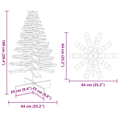 vidaXL Weihnachtsbaum Holz zum Schmücken 100 cm Massivholz Kiefer