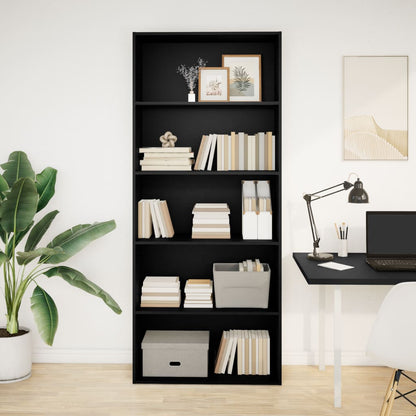 vidaXL Bücherregal Schwarz 80x30x189 cm Holzwerkstoff