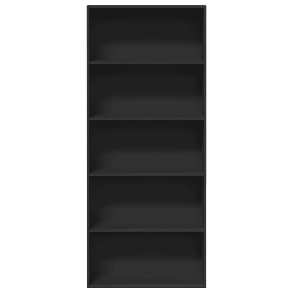 vidaXL Bücherregal Schwarz 80x30x189 cm Holzwerkstoff