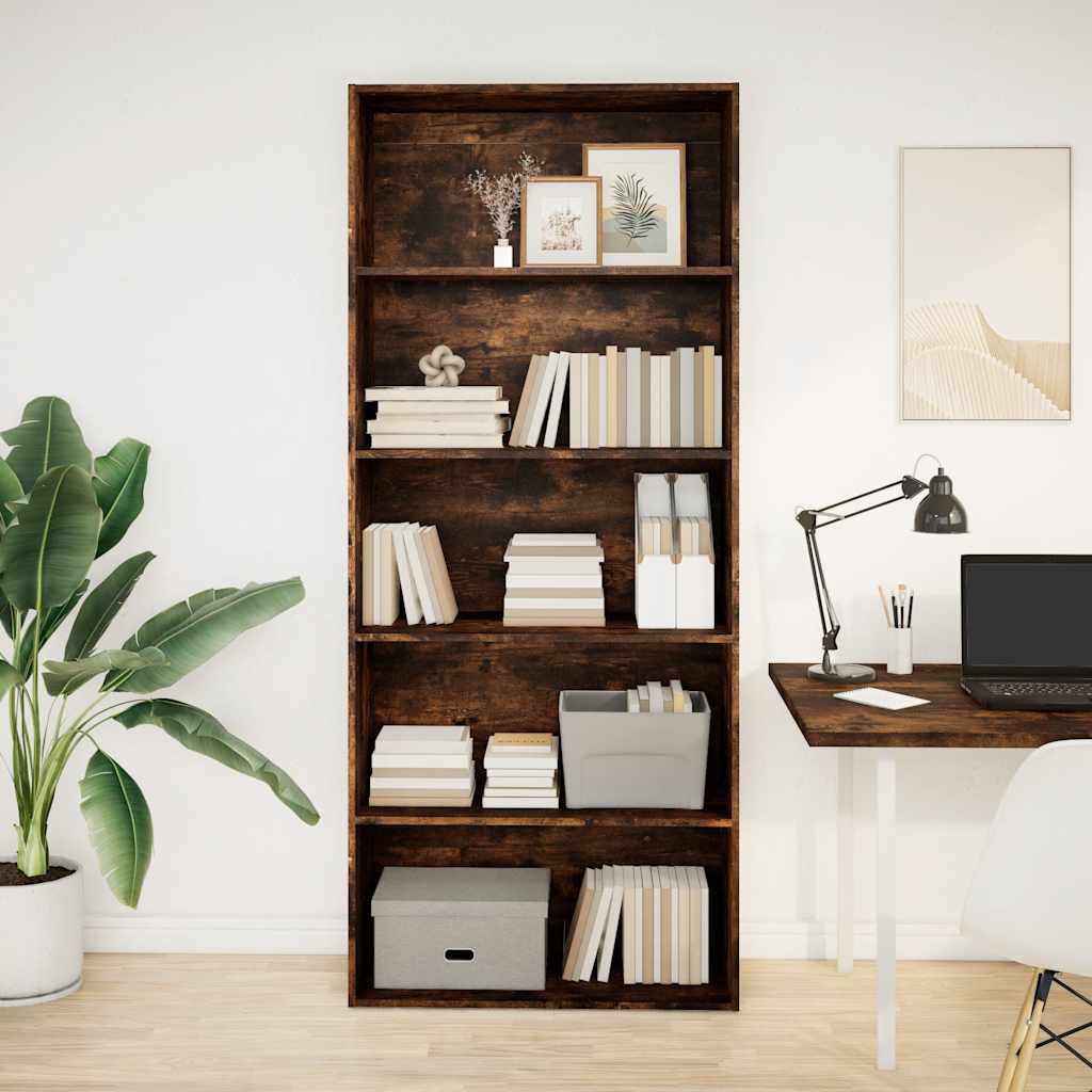 vidaXL Bücherregal Räuchereiche 80x30x189 cm Holzwerkstoff