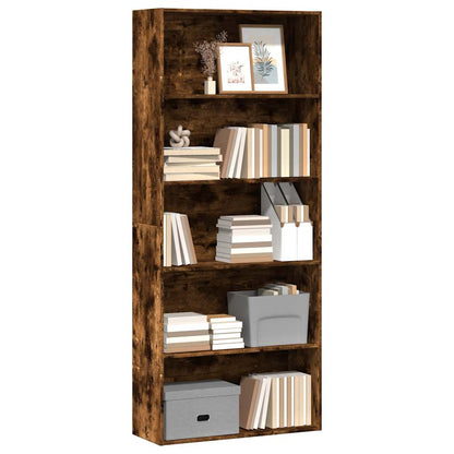 vidaXL Bücherregal Räuchereiche 80x30x189 cm Holzwerkstoff