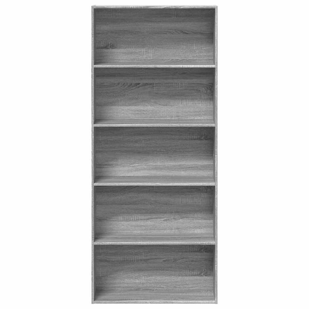vidaXL Bibliothèque gris Sonoma 80x30x189 cm en bois d'ingénierie