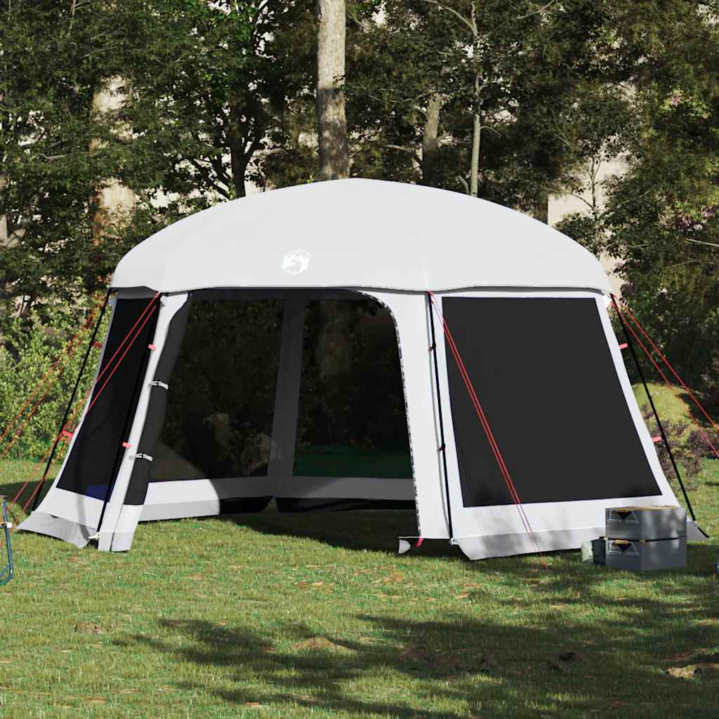 vidaXL Tente de piscine avec auvent amovible et moustiquaires Gris 512x458 cm