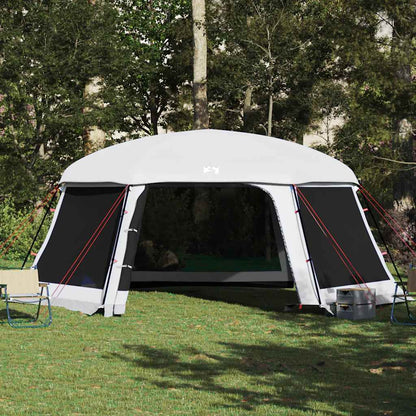 vidaXL Poolzelt mit abnehmbarem Überzelt Netzwänden Grau 618x532cm