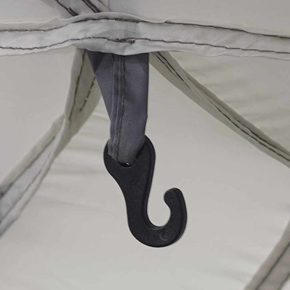 Poolzelt mit abnehmbarem Überzelt Netzwänden Grau 618x532cm