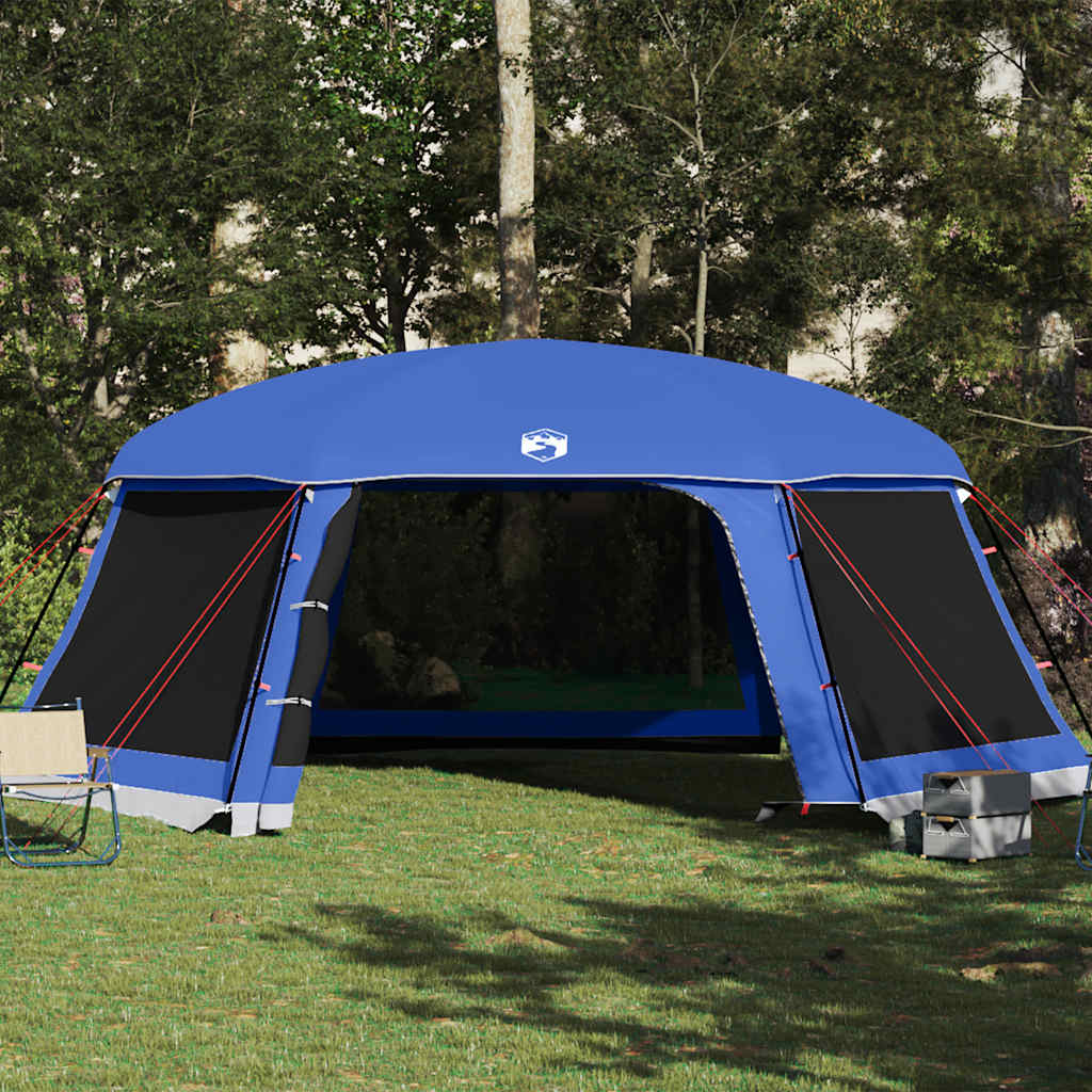 Tente de piscine vidaXL avec toile amovible et parois en maille Bleu azur 670x590 cm