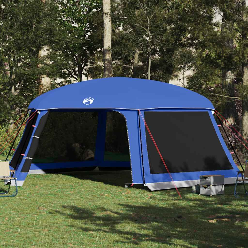Tente de piscine vidaXL avec toile amovible et parois en maille Bleu azur 670x590 cm