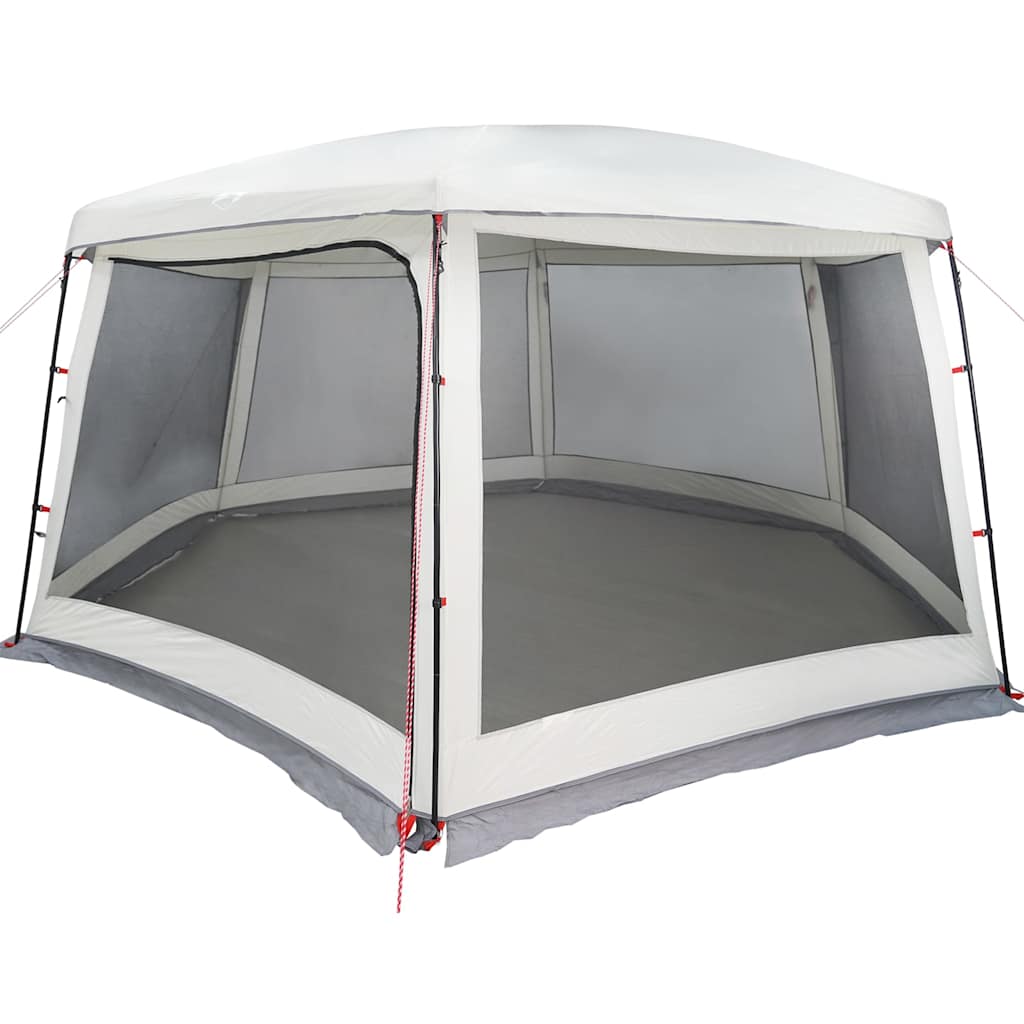 vidaXL Poolzelt mit abnehmbarem Überzelt Netzwänden Grau 670x590cm