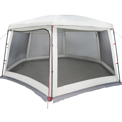 vidaXL Poolzelt mit abnehmbarem Überzelt Netzwänden Grau 670x590cm