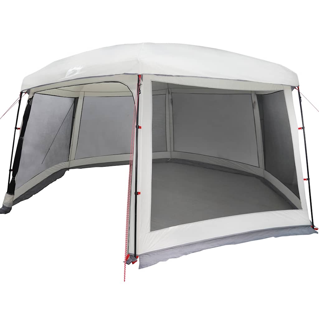 vidaXL Poolzelt mit abnehmbarem Überzelt Netzwänden Grau 670x590cm