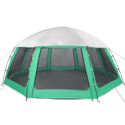 vidaXL Tente de piscine avec auvent amovible et moustiquaires vert mer 612x612 cm