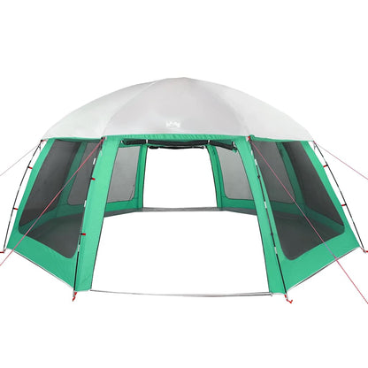 vidaXL Tente de piscine avec auvent amovible et moustiquaires vert mer 612x612 cm