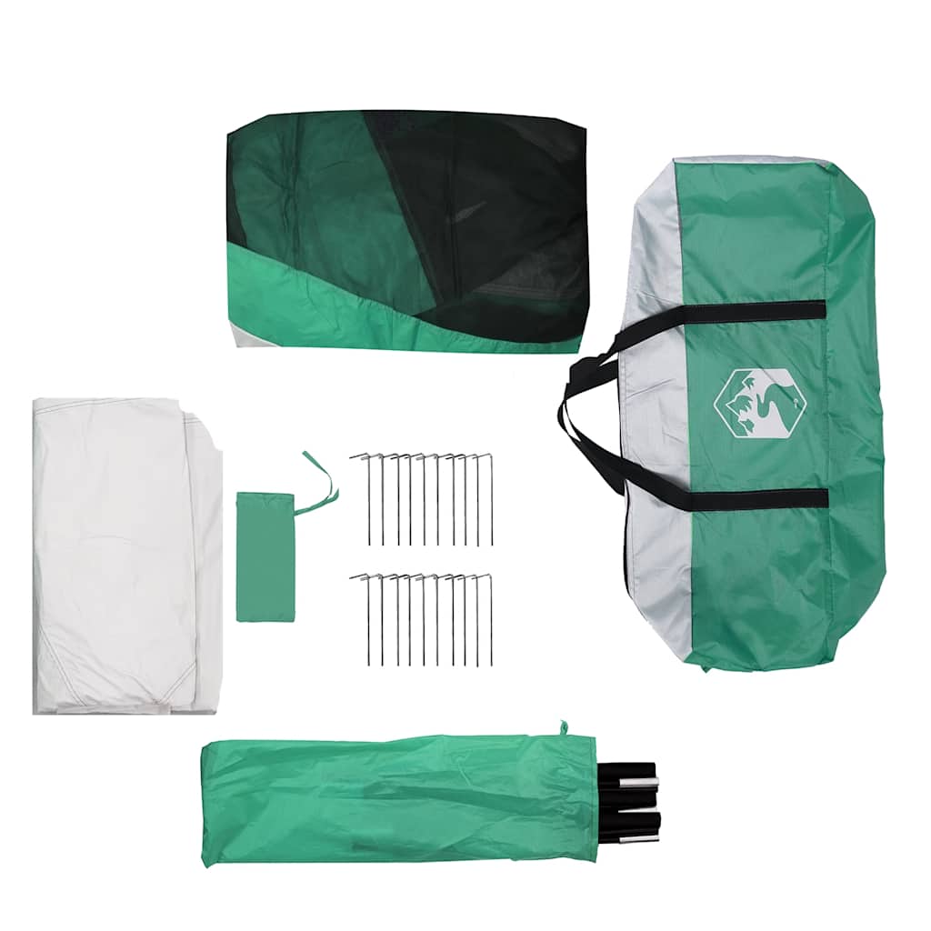 vidaXL Tente de piscine avec auvent amovible et moustiquaires vert mer 612x612 cm