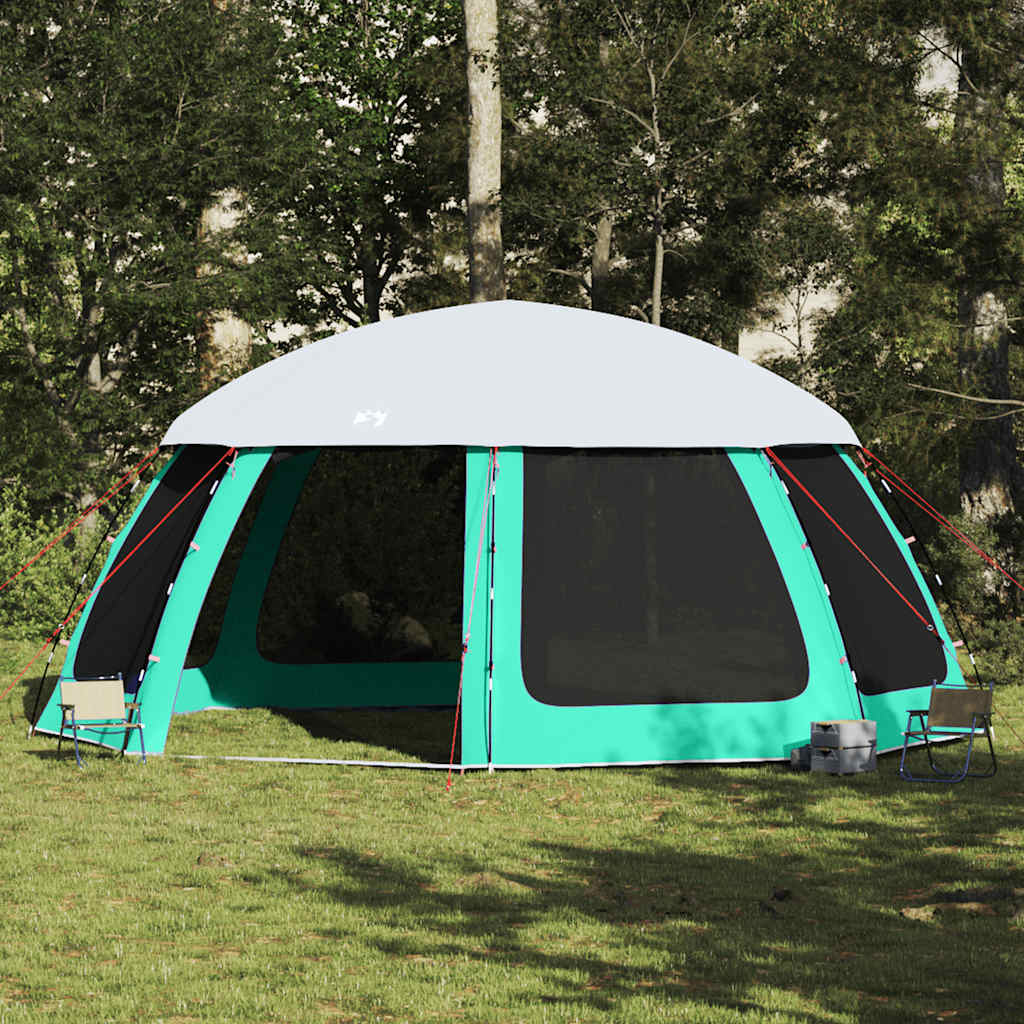 vidaXL Tente de piscine avec auvent amovible et moustiquaires vert mer 612x612 cm