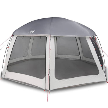 vidaXL Poolzelt mit abnehmbarem Überzelt Netzwänden Grau 612x612cm