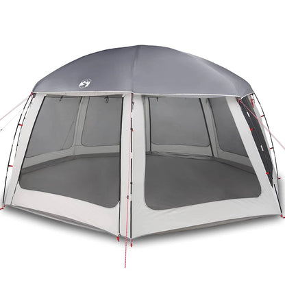 vidaXL Poolzelt mit abnehmbarem Überzelt Netzwänden Grau 612x612cm