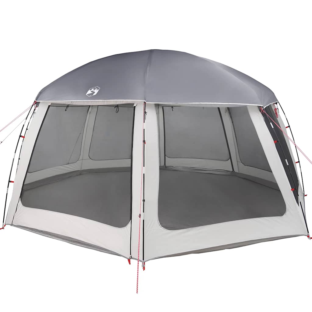 vidaXL Poolzelt mit abnehmbarem Überzelt Netzwänden Grau 612x612cm