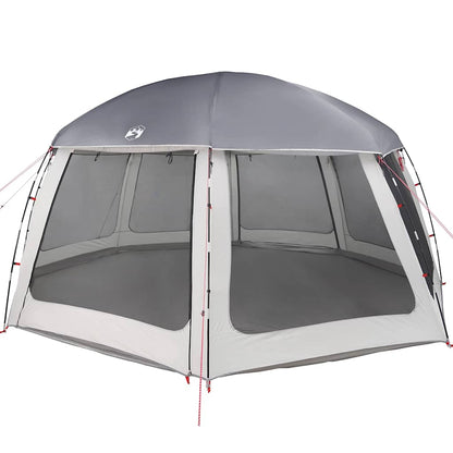 vidaXL Poolzelt mit abnehmbarem Überzelt Netzwänden Grau 612x612cm