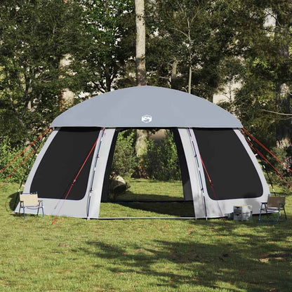 vidaXL Poolzelt mit abnehmbarem Überzelt Netzwänden Grau 612x612cm