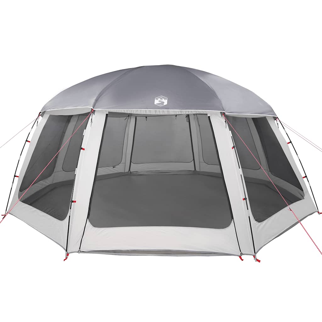 vidaXL Poolzelt mit abnehmbarem Überzelt Netzwänden Grau 612x612cm