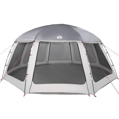 vidaXL Poolzelt mit abnehmbarem Überzelt Netzwänden Grau 612x612cm