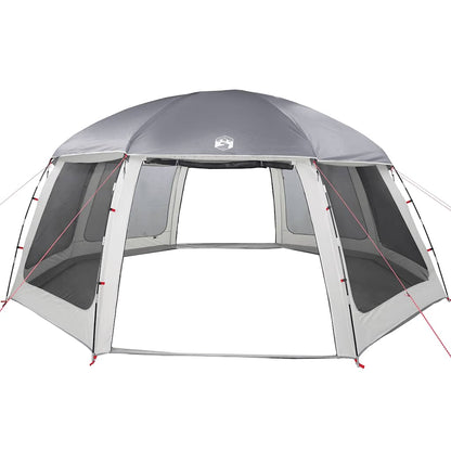 vidaXL Poolzelt mit abnehmbarem Überzelt Netzwänden Grau 612x612cm
