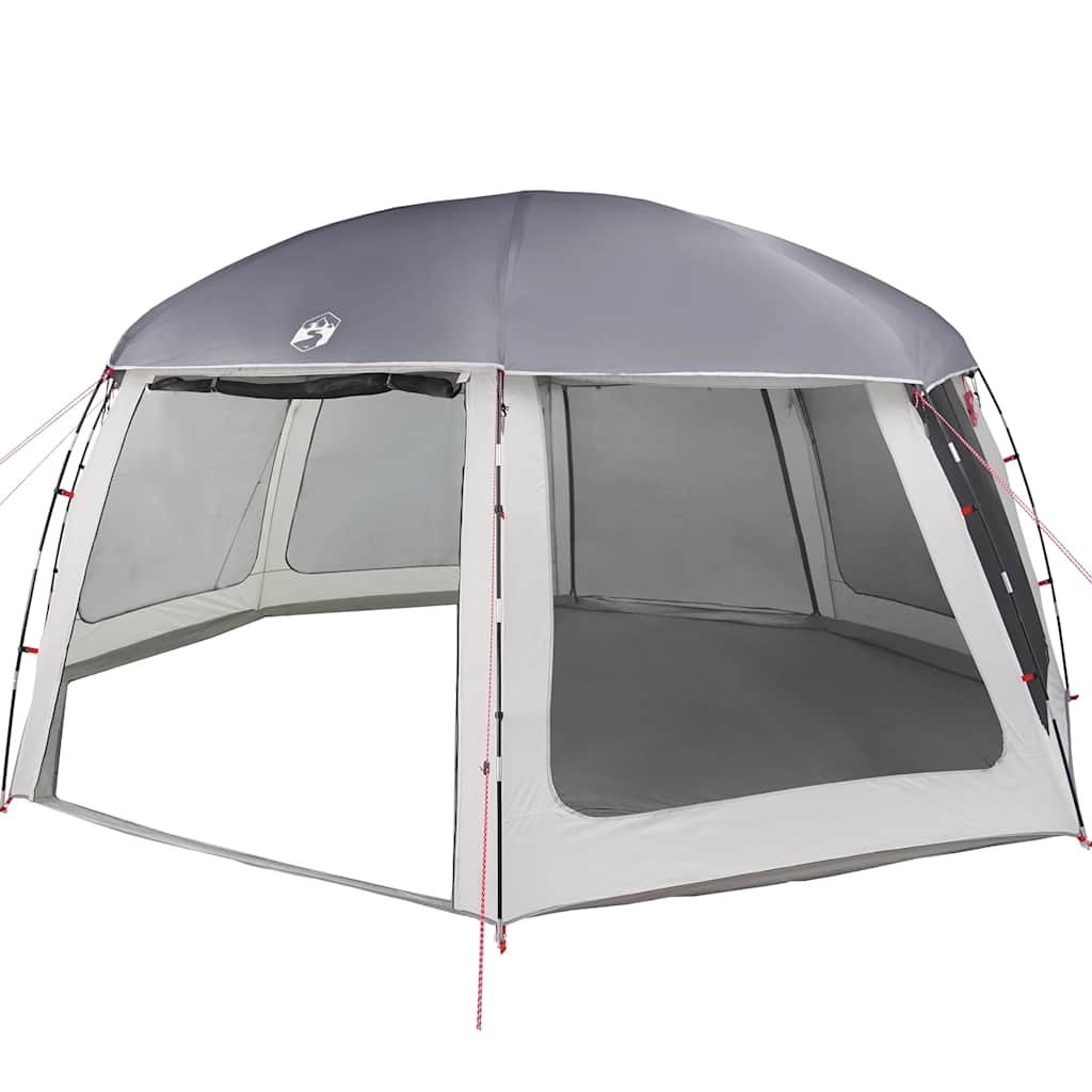 vidaXL Poolzelt mit abnehmbarem Überzelt Netzwänden Grau 612x612cm