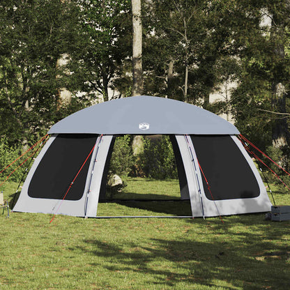 vidaXL Poolzelt mit abnehmbarem Überzelt Netzwänden Grau 690x690cm