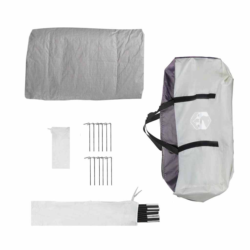 vidaXL Poolzelt Grau 366 x 305 x 231 cm Polyester und Fiberglas