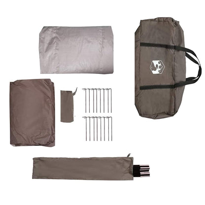 vidaXL Angelzelt Braun 514 x 465 x 187 cm Polyester und Fiberglas