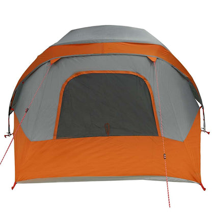 vidaXL Tente de camping 4 personnes gris et orange imperméable