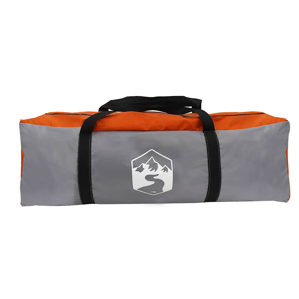 vidaXL Tente de camping 4 personnes gris et orange imperméable