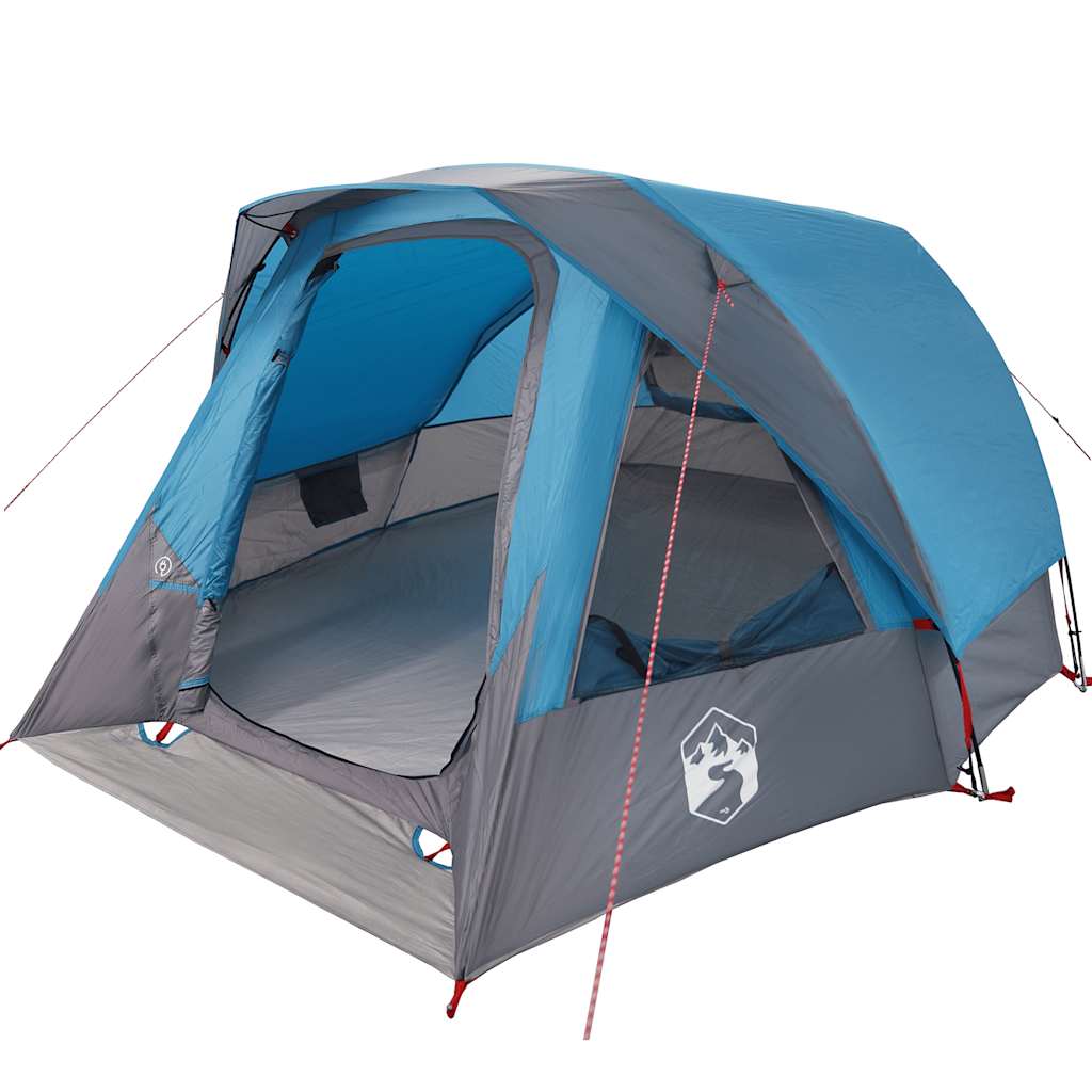 Tente familiale vidaXL pour 6 personnes, bleue, étanche