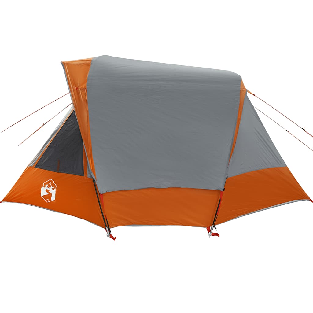 vidaXL Tente familiale 6 personnes gris et orange imperméable