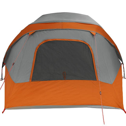 vidaXL Tente familiale 6 personnes gris et orange imperméable