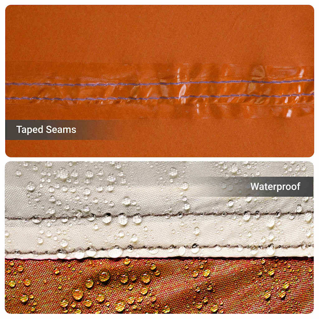 Familienzelt mit Dach Grau und Orange 721 x 335 x 212 cm