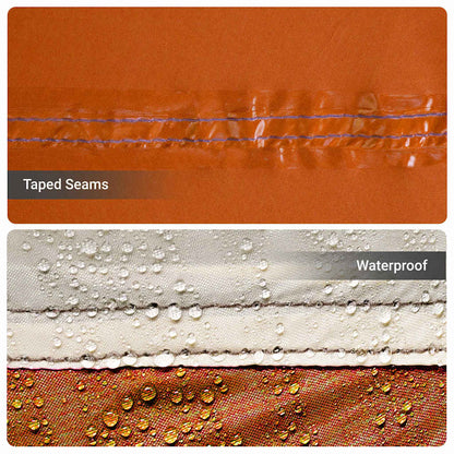 Familienzelt mit Dach Grau und Orange 721 x 335 x 212 cm