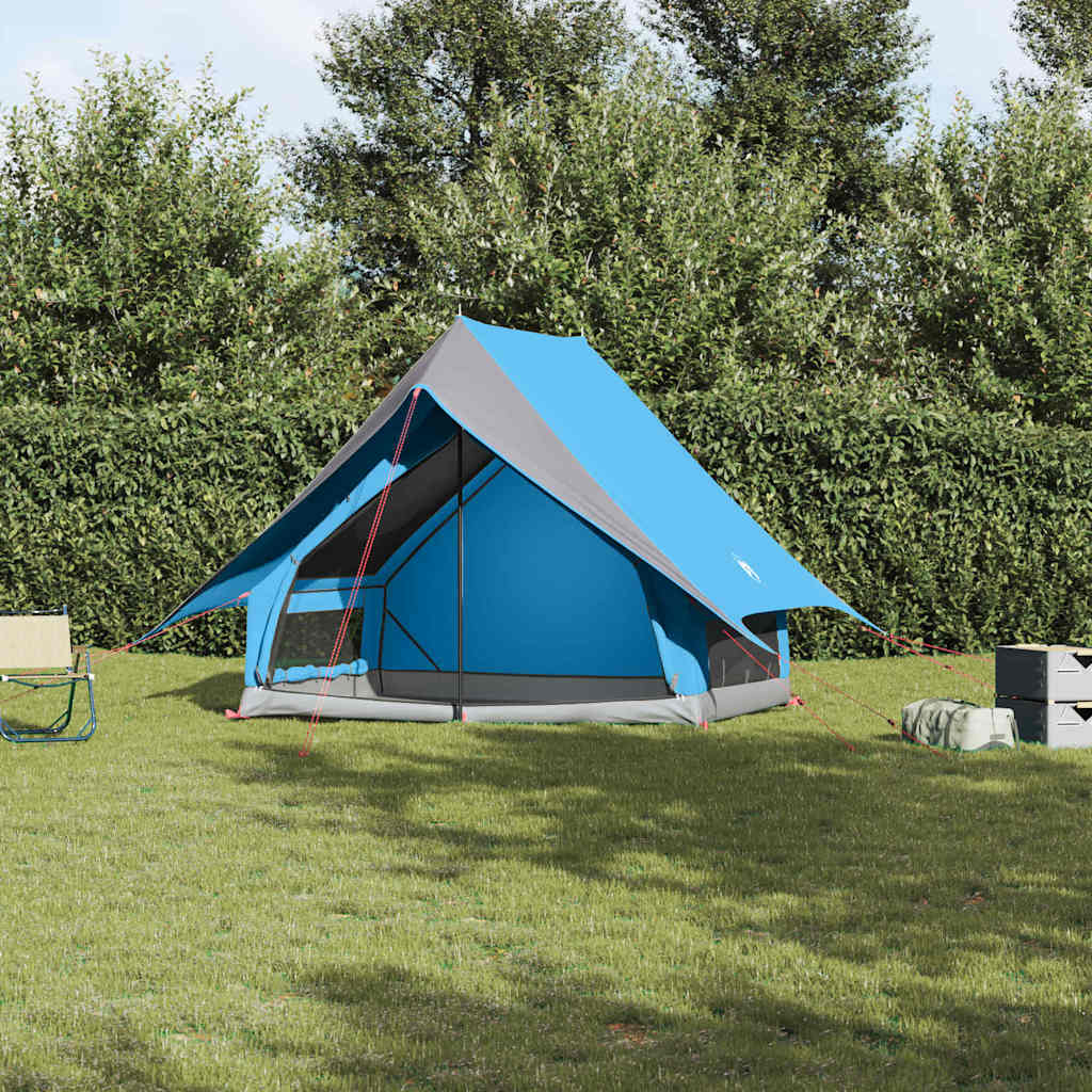 vidaXL Familienzelt mit Dach Blau und Grau 315 x 286 x 200 cm