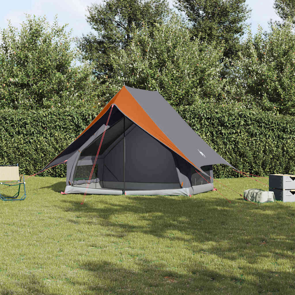 vidaXL Familienzelt mit Dach Grau und Orange 315 x 286 x 200 cm