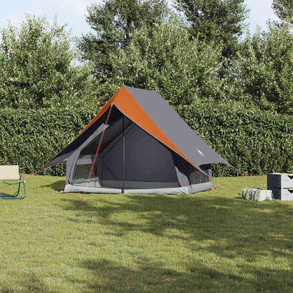 vidaXL Familienzelt mit Dach Grau und Orange 315 x 286 x 200 cm