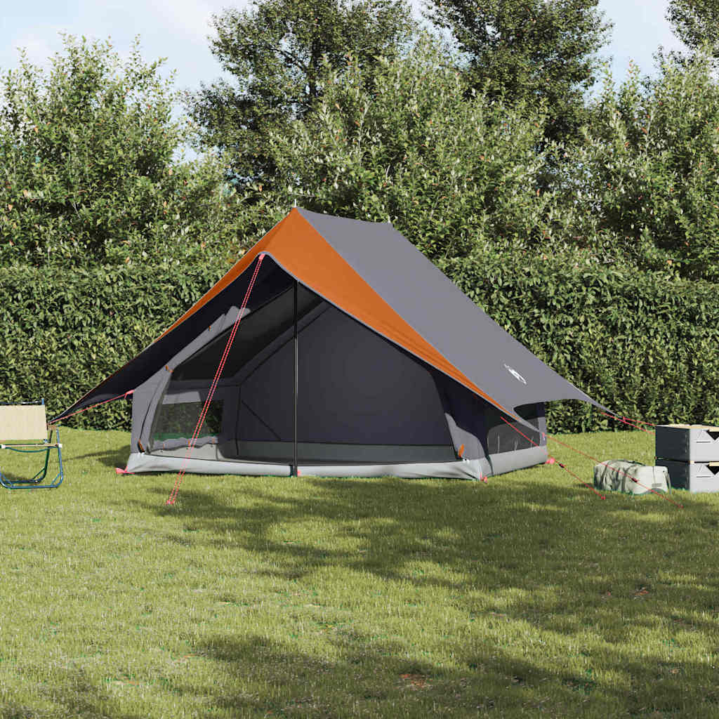 vidaXL Familienzelt mit Dach Grau und Orange 315 x 286 x 200 cm