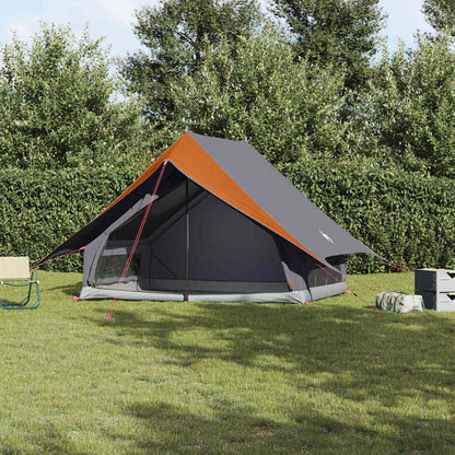 vidaXL Familienzelt mit Dach Grau und Orange 315 x 286 x 200 cm