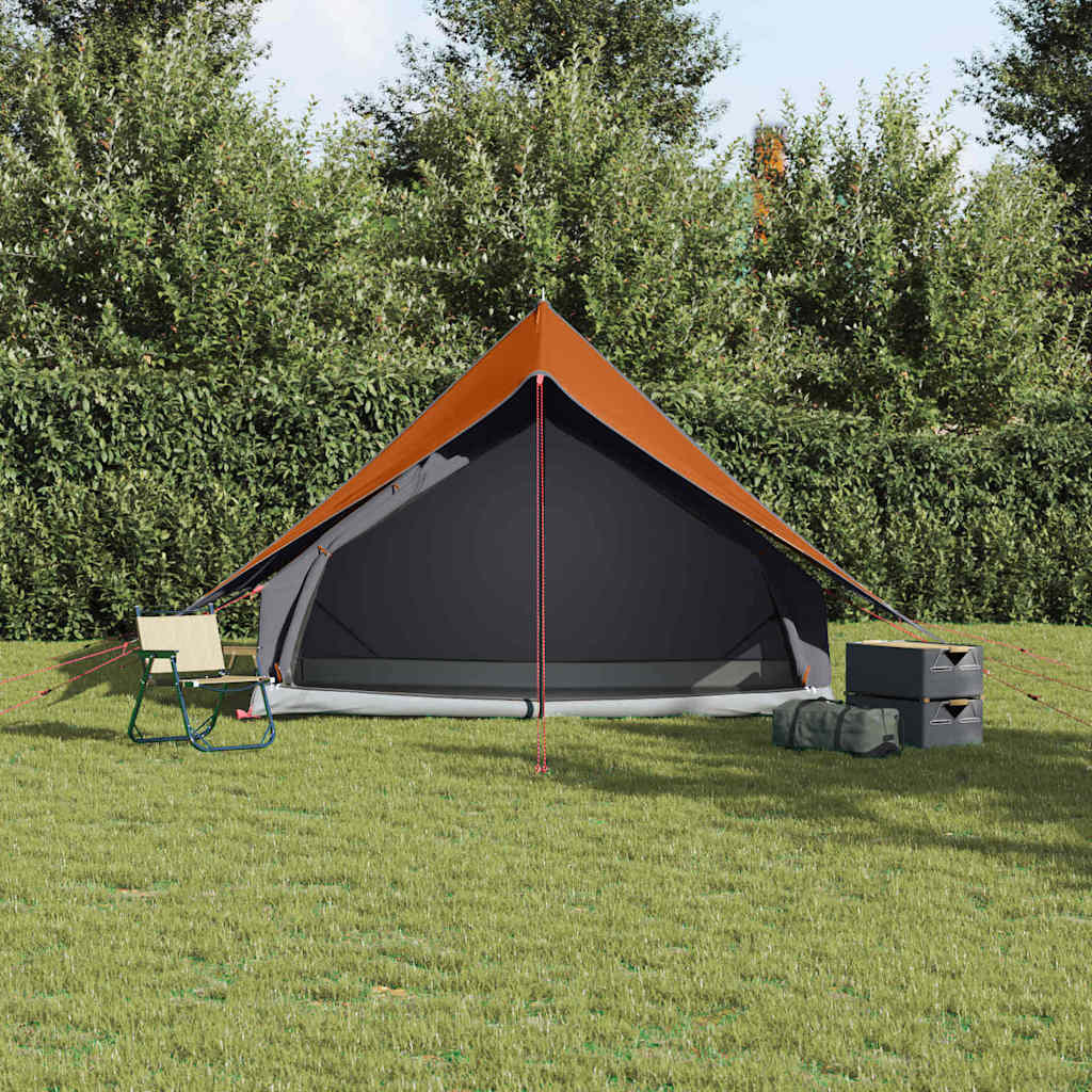 vidaXL Familienzelt mit Dach Grau und Orange 315 x 286 x 200 cm