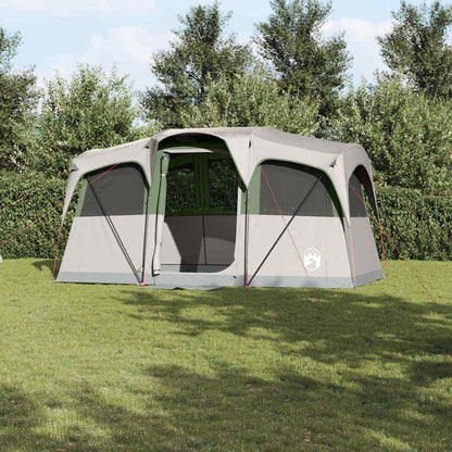 vidaXL Familienzelt mit Dach Weiß und Grün 435 x 255 x 216 cm