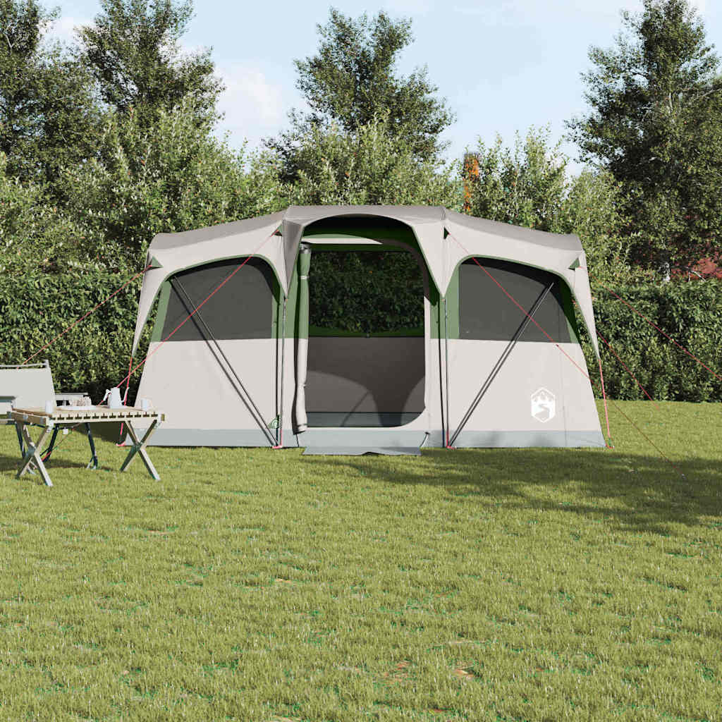vidaXL Familienzelt mit Dach Weiß und Grün 435 x 255 x 216 cm