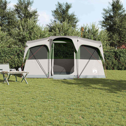 vidaXL Familienzelt mit Dach Weiß und Grün 435 x 255 x 216 cm