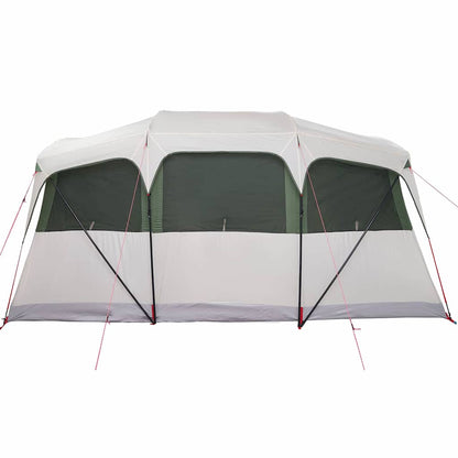 vidaXL Familienzelt mit Dach Weiß und Grün 435 x 255 x 216 cm